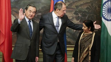 sushma swaraj, BRICS, RIC, RIC meeting, pathankot attack, masood azhar, terrorism in india, indian terrorism, sushma swaraj masood azhar, swaraj on masood azhar, china, china blocking, UN, UN terrorism, United nations, UN Security Council, india news