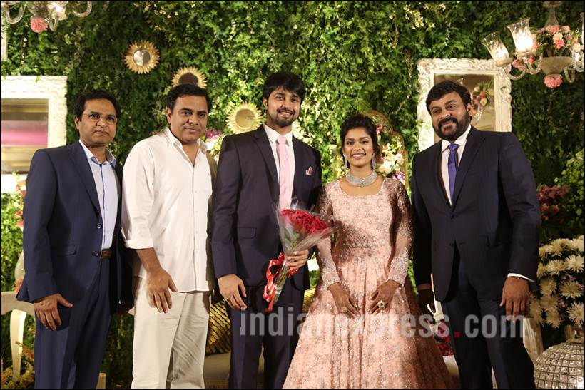 sreeja, sreeja reception, sreeja recpetion pics, sreeja marriage, chiranjeevi, chiranjeevi sreeja, chiranjeevi daughter, allu arjun, ram charan teja, venkaiah naidu, chandrababu naidu, aravind swami, rakulpreet, radhuka sarathkumar, sreeja wedding recpetion pics, entertainment