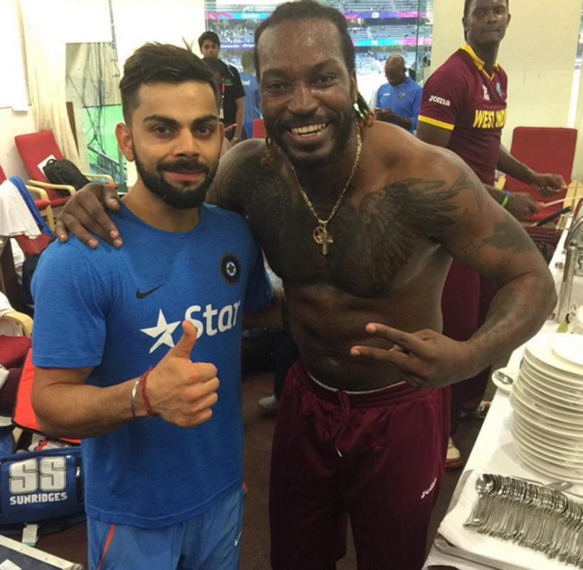 Virat Kohli, MS Dhoni, West Indies dressing room, West Indies Kohli pictures, Chris Gayle, Gayle Kohli, Dhoni Bravo, Cricket News, Cricket