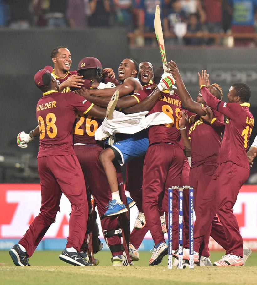 West Indies celebrate in ‘champion’ style after World T20 title win