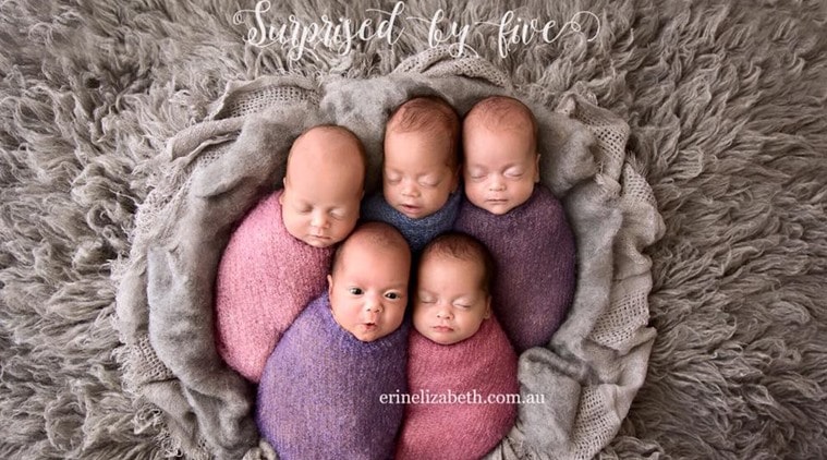 quintuplets, Australian mother gives birth to quintuplets, caring for quintuplets, quintuplets photo shoot, baby photography, adorable baby photography, Kim Tucci