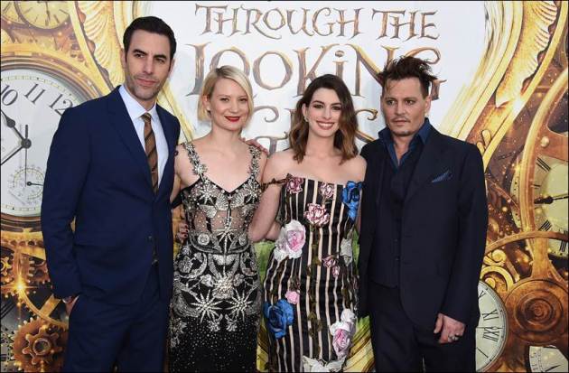 alice through the looking glass, alice through the looking glass premiere, alice through the looking glass release, alice through the looking glass rating, alice through the looking glass movie, alice through the looking glass cast pics, alice through the looking glass premiere pics, anne hathaway, johnny depp, Mia Wasikowska, Sacha Baron Cohen, entertainment