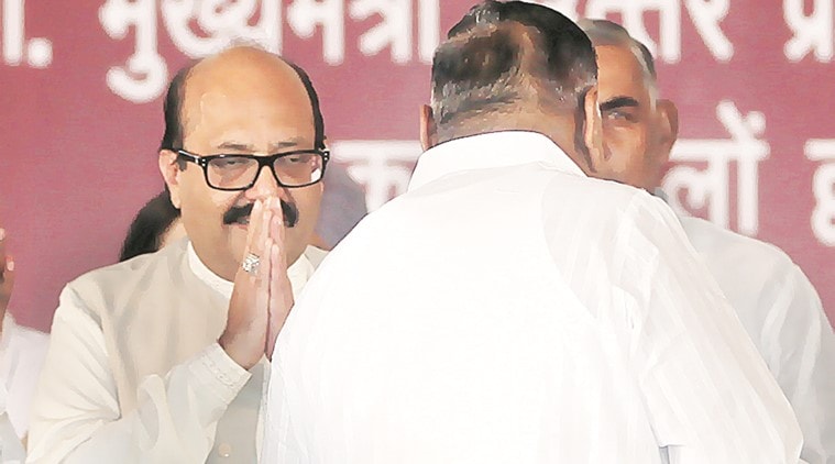 It was on August 5, 2014 that Amar Singh shared stage with Mulayam, four years after being expelled from SP. Archive