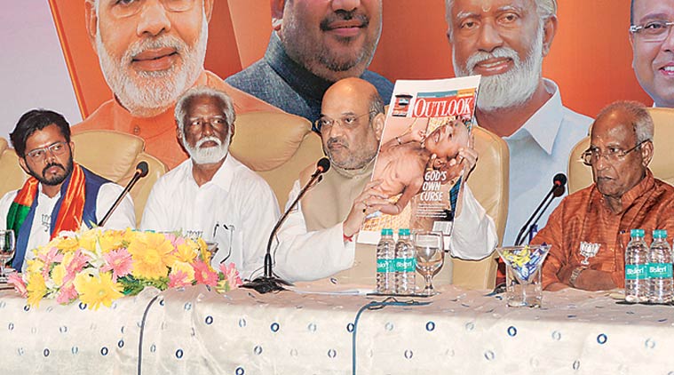 kerala, amit shah, kerala polls, kerala elections, kerala bjp, amit shah chandy, chandy kerala deaths, kerala children starvation, kerala news, chandy news, modi somalia comment, modi kerala somalia comment, india news