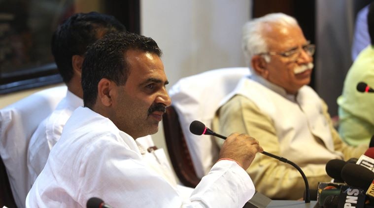 haryana, Sanjeev Kumar Balyan, Balyan, minister for water resources, canal, water supply, canal water supply, farmers, india news, indian express