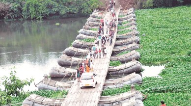 pcmc, pune, pune news, bopkhel bridge, cme, pontoon bridge, bopkhel village, College of Military Engineering, mumbai pune highway, indian express news