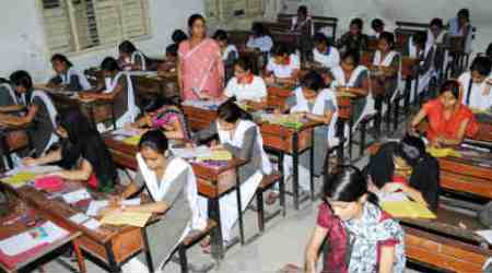 GSHSEB board exams, gujarat board, board exam cheating, students caught with phone, FIR, indian express news