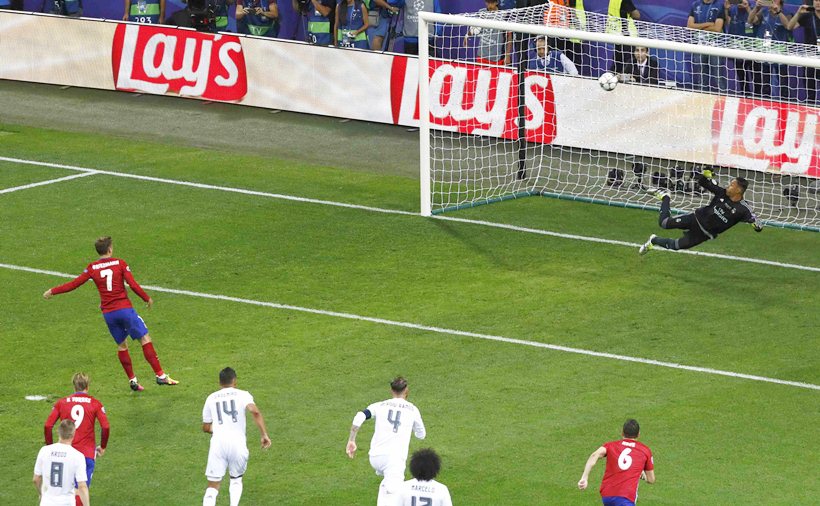 Antoine Griezmann, Griezmann, Keylor Navas, Navas, Real Madrid, Real Madrid Champions League, Real Madrid Atletico Madrid Champions League, Real Madrid photos, Real Madrid Champions League photos, RM celebrations, RM photos, RM vs ATM UCL, football photos