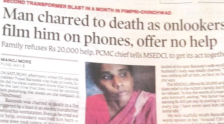 The Indian Express had reported the tragic death of the disabled man