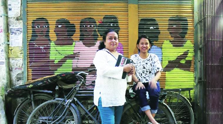 Khirkee Extension, Khirkee Extension lanes, painted lanes in Khirkee Extension, delhi painted lanes, Khoj Studios, artist Sreejata Roy, hauz rani, indian express talk