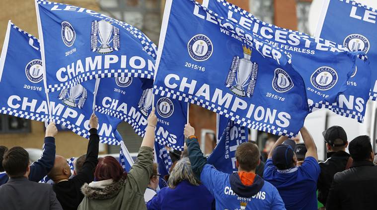 Leicester City celebrate winning Premier League title