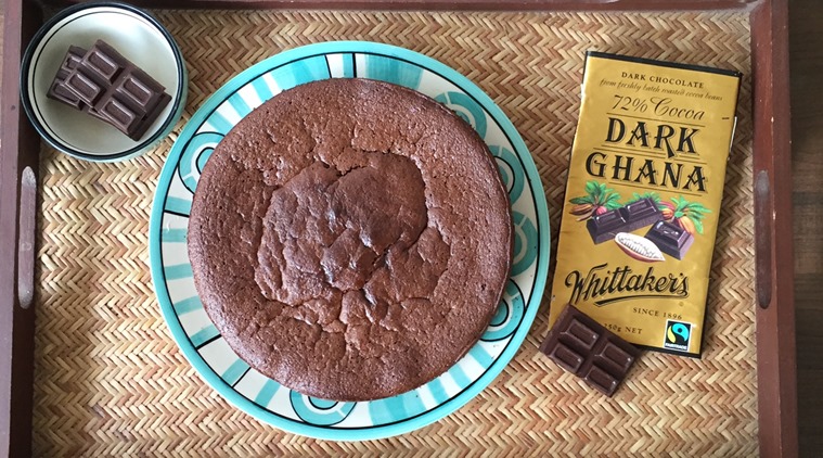 This cake, baked with 72 per cent dark chocolate and ground almonds, was a thing of sheer joy. (Photo: Bijal Vachharajani)