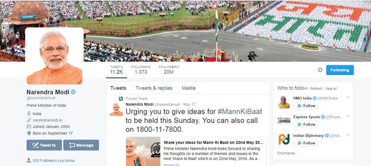 Prime Minister Narendra Modi crossed yet another milestone on Twitter.