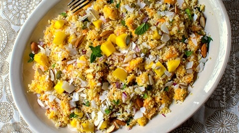 Tonight, have this healthy Mango Couscous salad with nuts and seeds ...