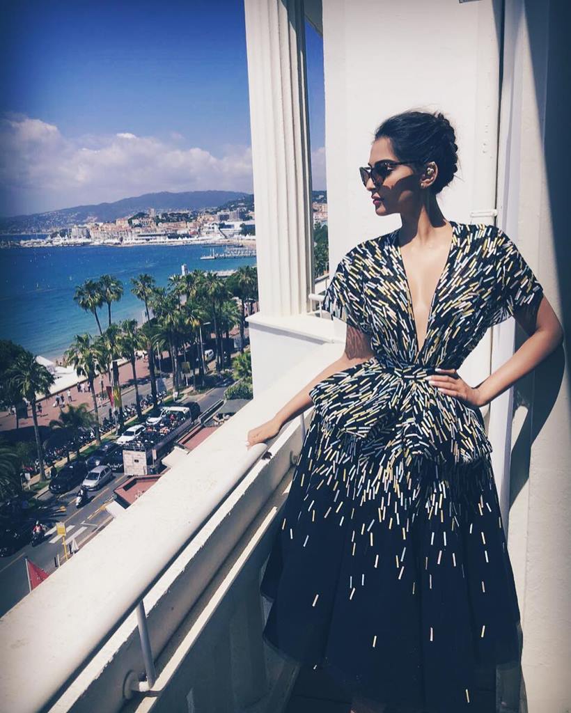 Sonam Kapoor, Cannes 2016, Sonam Cannes, Sonam Kapoor Cannes look, Sonam Cannes 2016, Sonam Cannes black dress, Sonam Kapoor in black, Sonam Kapoor in white, Sonam Kapoor cannes 2016, Cannes, Entertainment news