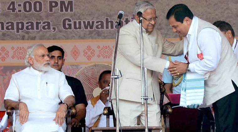 Sarbananda Sonowal, bharatiya janata party, Assam, assam cm, BJP assam, Assam BJP CM, Sarbananda Sonowal assam CM, assam elections, Narendra modi, Assam CM live, LIVE SOnowal swearing in, Chief Minister Sonowal, Sonowal news, Assam swearing in, assam news, india news