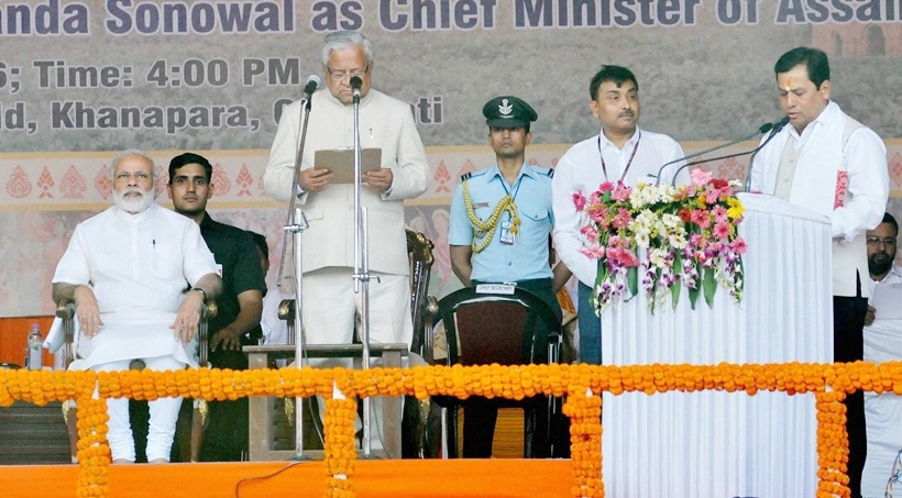 Sonowal, Sarbananda Sonowal,Assam, Assam CM, Assam CM Sarbananda Sonowal, Assam CM swearing in, Assam swearing in , Narendra Modi, Modi, Modi Assam, BJP Assam, BJP