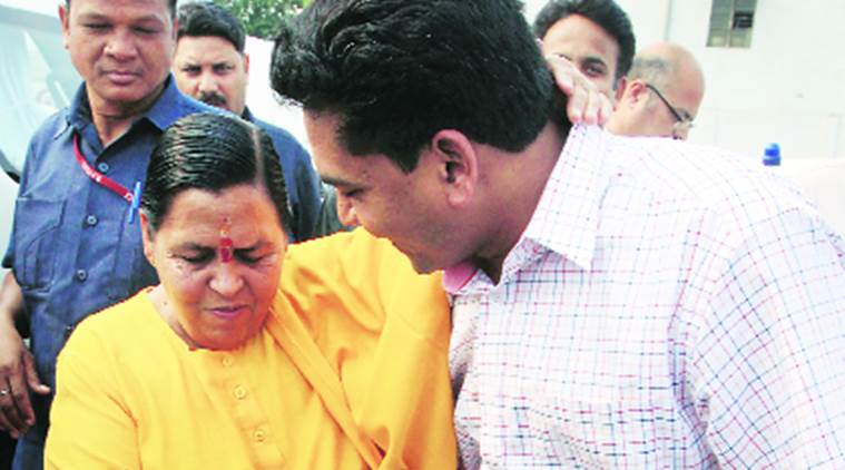 Union Minister for Water Resources Uma Bharti and Delhi Water Minister Kapil Mishra. Prem Nath Pandey