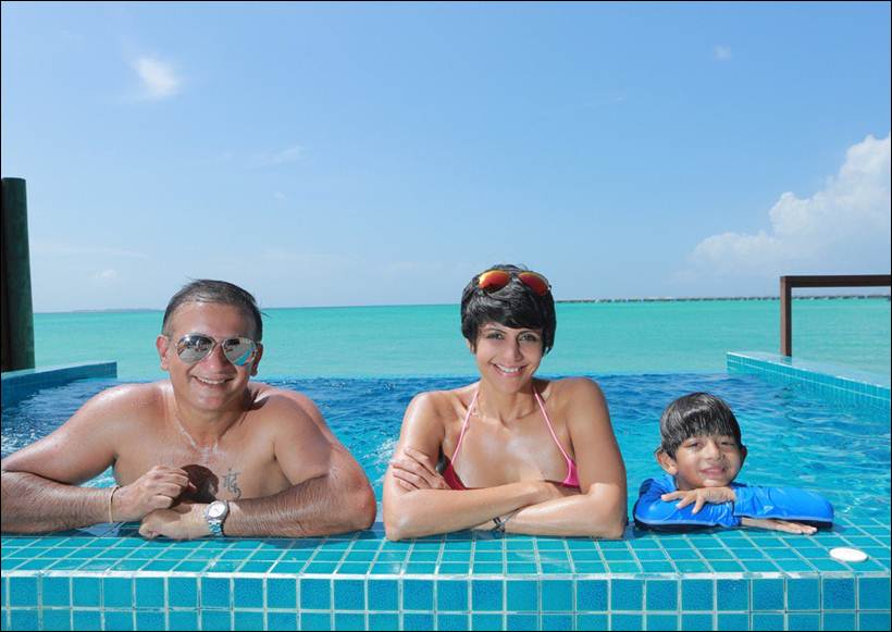 mandira bedi, mandira bedi holiday, mandira bedi maldives, mandira bedi husband, mandira bedi son, mandira bedi holiday pics