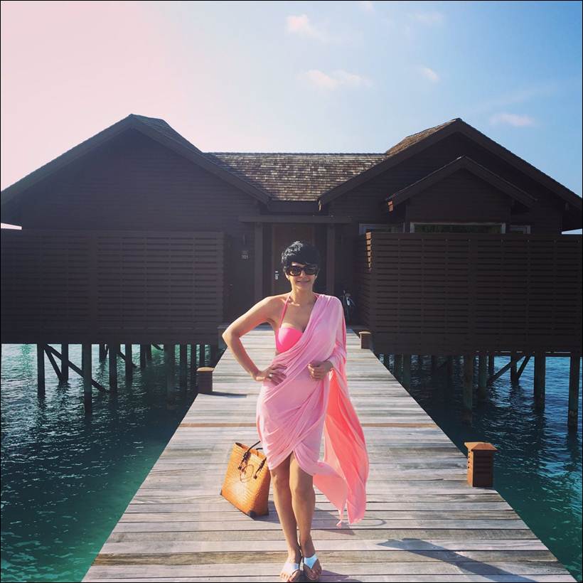 mandira bedi, mandira bedi holiday, mandira bedi maldives, mandira bedi husband, mandira bedi son, mandira bedi holiday pics