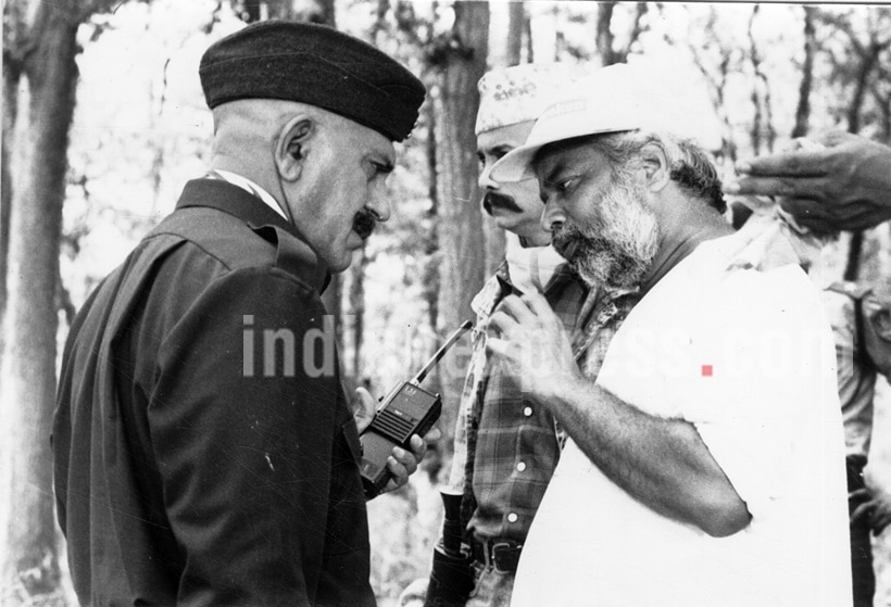 Film star Amrish Puri and N Chandra. Express archive photo