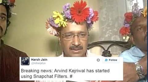 Kejriwal in Goa: Twitter goes berserk over the Delhi CM's 'floral headgear'  | Trending News,The Indian Express