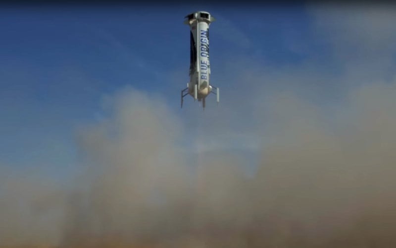 video of blue origin rocket landing