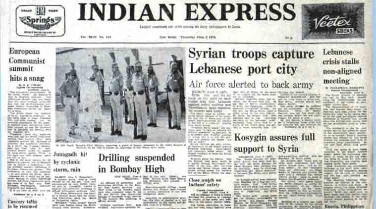 indian express forty years ago, Sanjay Gandhi, USSR, indira gandhi, Panjab University, fossils, primitive mammals, Soviet leader Leonid Brezhne, Palestinians, Mahmoud Ayoubi, indian express editorial