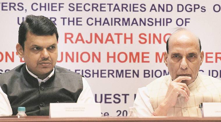 Rajnath Singh, Devendra Fadnavis, Fadnavis, Rajnath, Central Marine Police Force, national coastline, strengthen coastline, Union Home Secretary Rajiv Mehrishi , National Marine Police Training Institute, State Marine Police Training Centers, International Maritime Boundary Line, latest news, India News