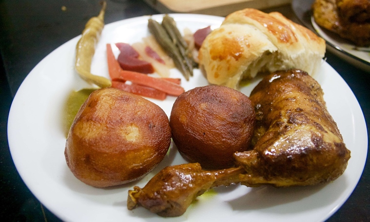 Feast on Aloo Makala with Roasted Chicken at Authenticook's Calcutta Jewish pop-up on Sunday.