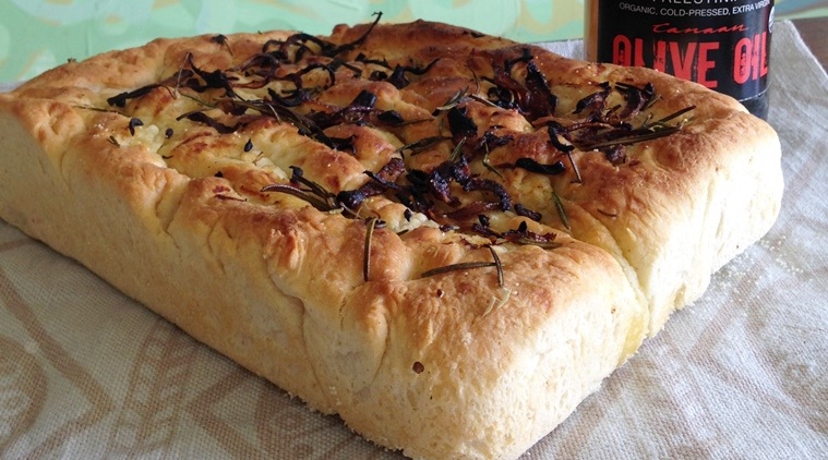 The focaccia has been baked using extra virgin olive oil. Use premium olive oil for best results. (Photo: Bijal Vachharajani)