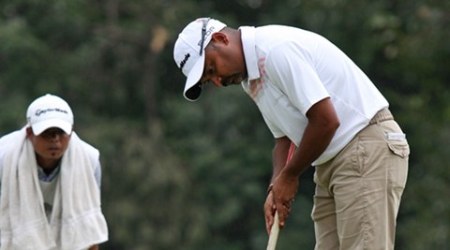 Rahil Gangjee during Golf Tournament at Chandigarh Golf Club on Friday, September 20 2013. Express photo by Jaipal Singh