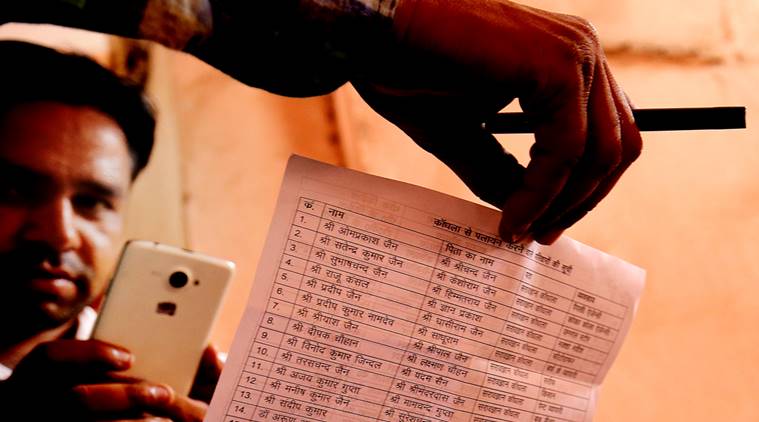 Member of Parliament Hukum Singh release a new migrated Hindus list of Village Kandhala in Shamli District of Uttar Pradesh. EXPRESS PHOTO BY PRAVEEN KHANNA 14 06 2016.