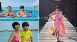mandira bedi, mandira bedi pics, mandira bedi swimwear, mandira bedi husband, mandira bedi son, mandira bedi news, mandira bedi pics, mandira bedi twitter pics, mandira bedi maldives, maldives, mandira bedi maldives pics, entertainment news, entertainment