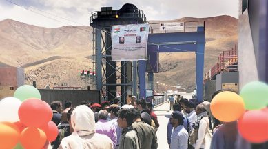 narendra modi, PM modi, modi billboards, billboards of modi and flag, modi herat visit, modi visit herat, modi herat, salma dam, modi inaugurates salma dam, herat salma dam, pm modi welcome, herat welcome modi, wapcos, indian express anchor, india news, latest news, modi news
