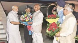 International Yoga Day, Pm modi, narendra modi, chandigarh airport, modi in delhi, modi in chandigarh, indian express news