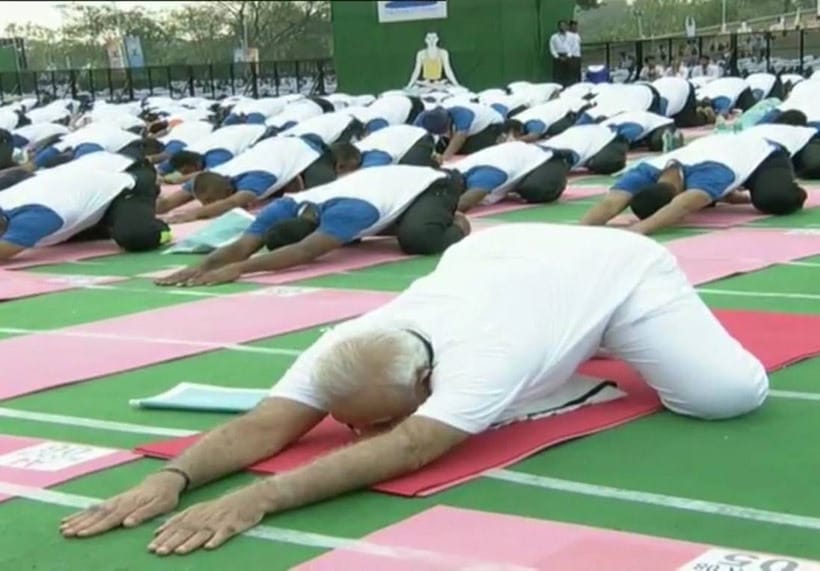 international yoga day, yoga day, pm modi yoga, narendra modi, narendra modi international yoga day, international yoga day speech, narendra modi speech, chandigarh yoga day, modi chandigarh speech, modi does yoga, india news