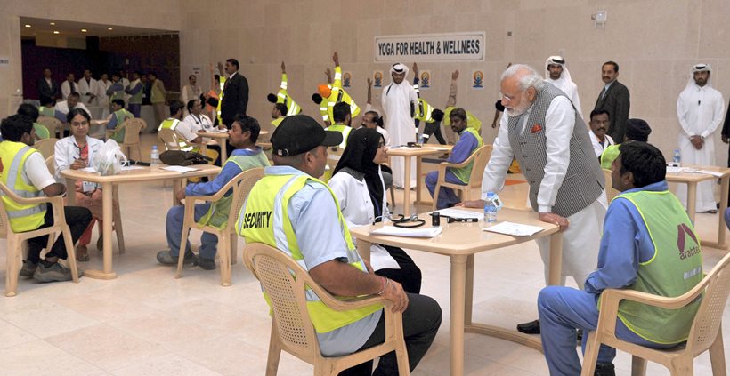 narendra modi, Qatar, modi qatar, modi in qatar, modi five nation tour, modi qatar business delegation, modi qatar business, modi qatar investment, modi qatar indian workers, modi qatar indian community, modi qatar indians, qatar india business deal, india qatar ties, qatar news, india news, modi news, latest news