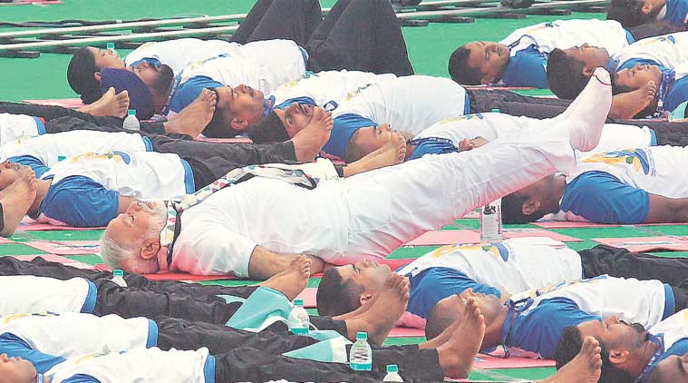 international yoga day, narendra modi, narendra modi international yoga day, international yoga day speech, narendra modi speech, chandigarh yoga day, india news