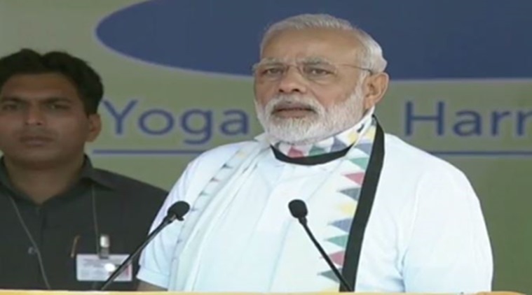 international yoga day, narendra modi, narendra modi international yoga day, international yoga day speech, narendra modi speech, chandigarh yoga day, india news