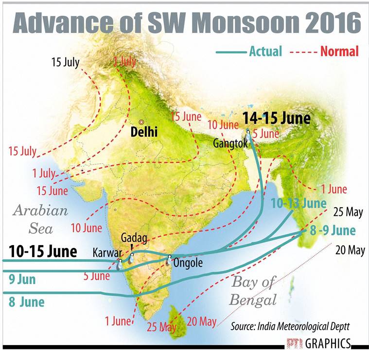 22 rain deficiency due to slowprogress of southwest monsoon IMD