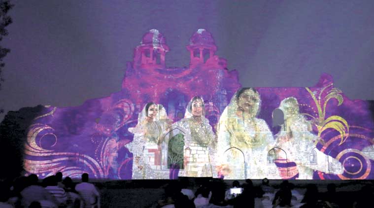 The sound and light show at Purana Qila. (Express Photo by Amit Mehra)