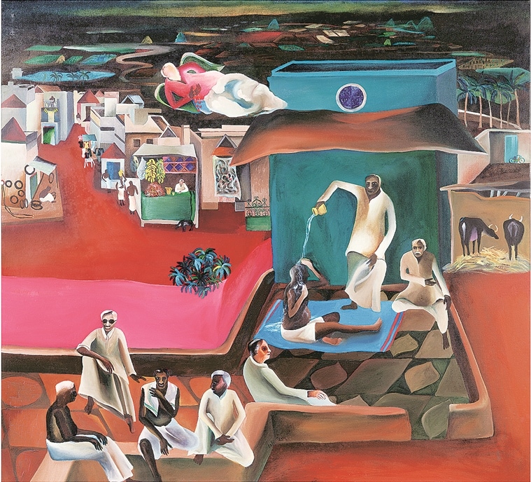 Death in the family, 1977 (Source: Victoria and Albert Museum/© The Estate of Bhupen Khakhar)
