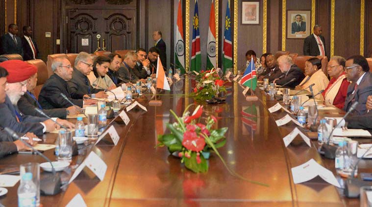 Namibia, President Pranab Mukherjee, Namibian President Hage Geingob, Uranium Supply to India, peaceful use of nuclear energy, nuclear energy, India peaceful use of nuclear energy, Namibia Supply nuclear fuel, India News, latest news, nuclear fuel supply