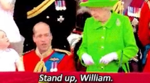 The Queen of Britain, Prince William, Prince George, Duke of Cambridge, Prince Harry, British Royal family, the Queen scolds Prince William, Queen scolding Prince William, Queen scolding Prince William clip, Queen scolding Prince William GIF, Twitter reactions to Queen scolding Prince William