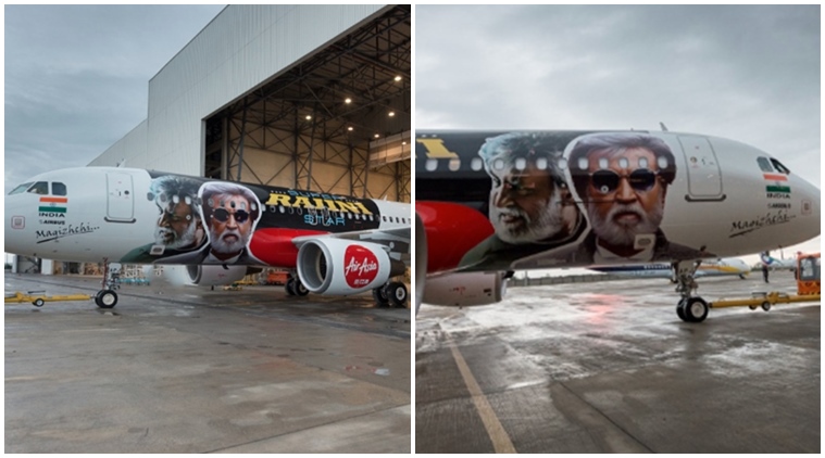 Rajnikanth, Kabali, Kabali's special plane, Kabali's special plane pics, Air Asia, Air Asia kabali plane, Kabali release, Kabali mayal, Kabali dub, Rajnikanth upcoming films, Austronesian language, Radhika Apte, Kalaiarasan, Dinesh, Kishore, Dhansikaa, Ritwika, Entertainment news