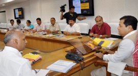 Assam Chief Minister at Cabinet Meeting assam, assam CM, sarbananda sonowal, Majuli, majuli river island, majuli india's first river island district, majuli district, tet teachers, bhupen hazarika house, india news, latest news