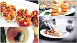 summer recipes, Dasheri Bruschetta, Vada Pav, Cafe Delhi Heights, Pizza Oinker, Chilled Melon and Cucumber Soup, dirty apron, delhi recipes