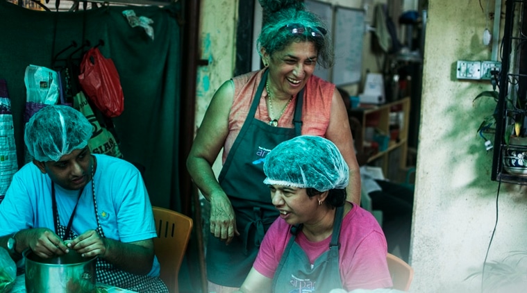 Rehabilitation psychologist Sushama Nagarkar (centre) with Aarti and Shaikh. (Photo: Anurag Banerjee)
