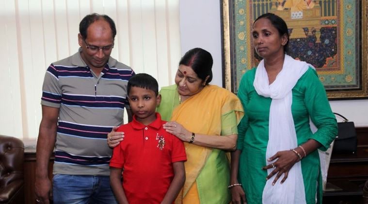 Sushma Swaraj, Sonu, Kidnapped boy return india, Indian High Commission Dhaka, Indian High Commission kidnapped Boy, Kidnapped boy reunited with family, Indian family reunited after 6 years, Jamal Ibn Musa,  boy reunited with family, , Sonu reunites with family, kidnapped Delhi boy reunites with family, India News, Latest news